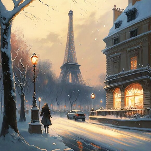 Paris Eiffel Tower Fantasy Watercolor‎ Oil Painting Framed Art Print - Picture 8 of 9